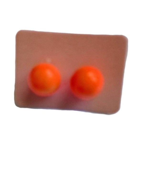 Boucles d'oreilles puces oranges en plastique recyclé