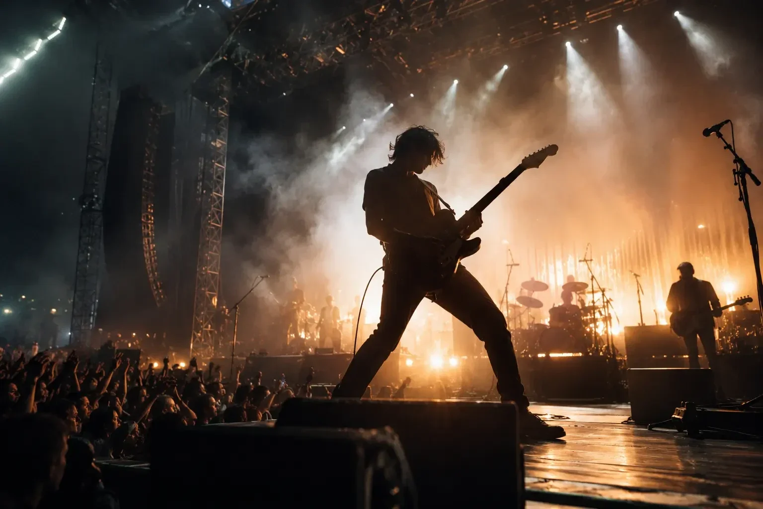 Palco e pubblico durante un concerto, visual editoriale della sezione Concerti