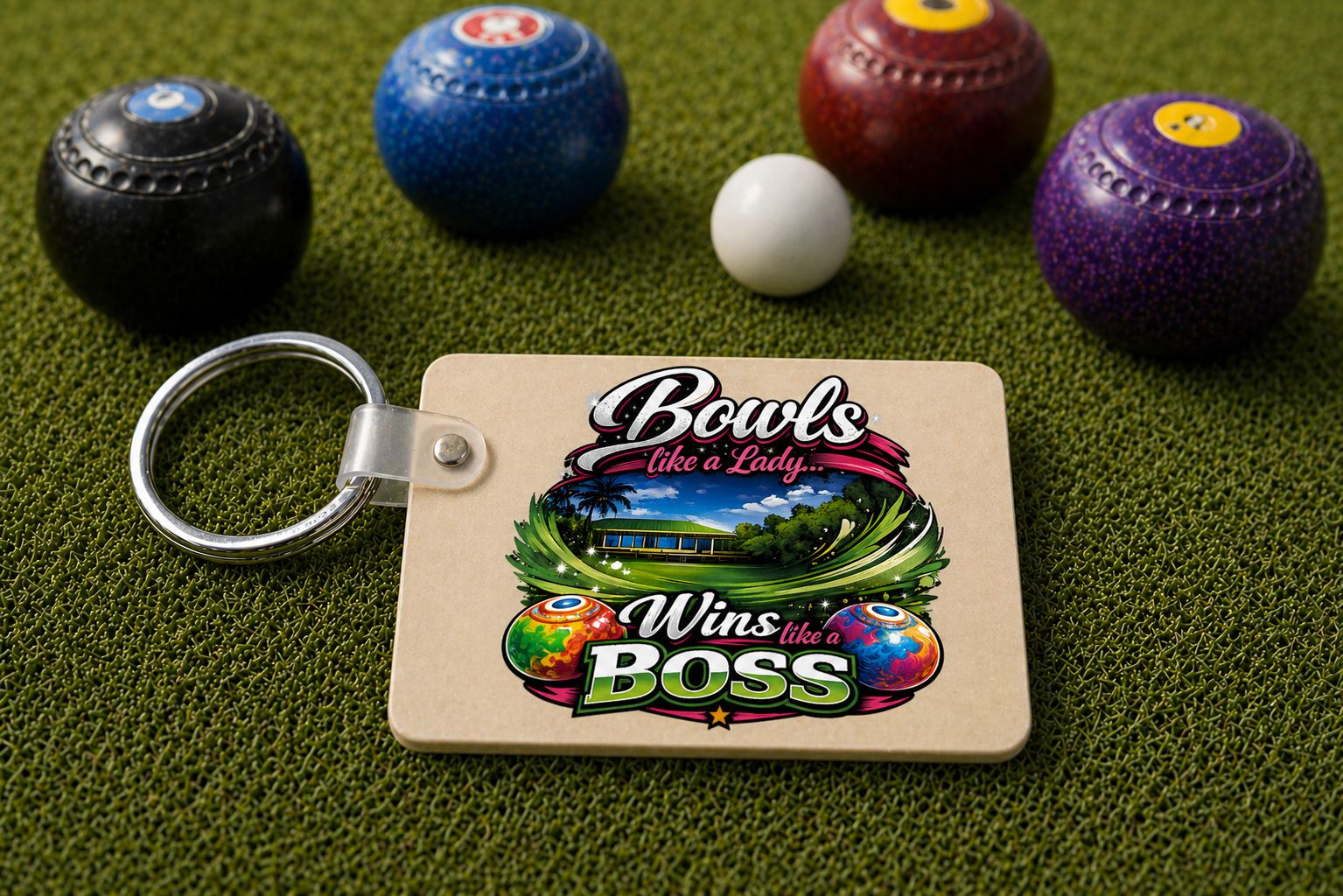 Bowls Like A Lady, Wins Like A Boss - Keyring