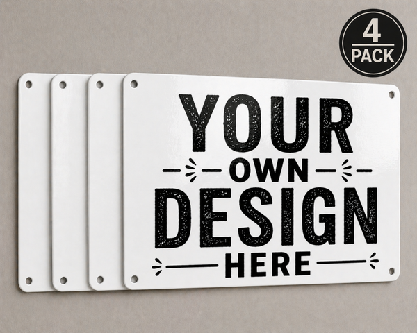 Pack of 4 Customised Metal Sign - Post Card Size