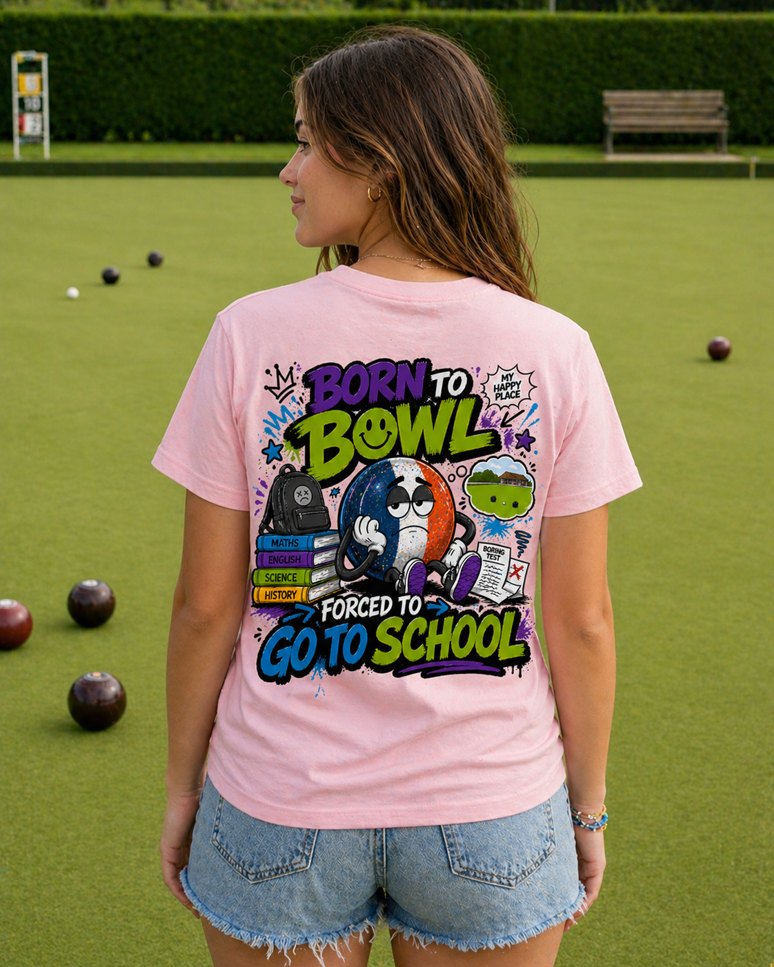 Born to bowl, forced to go to school - T-shirt