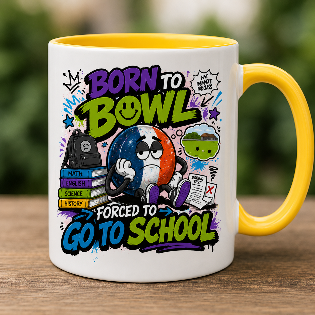 Born to Bowl, Forced to go to School - Mug