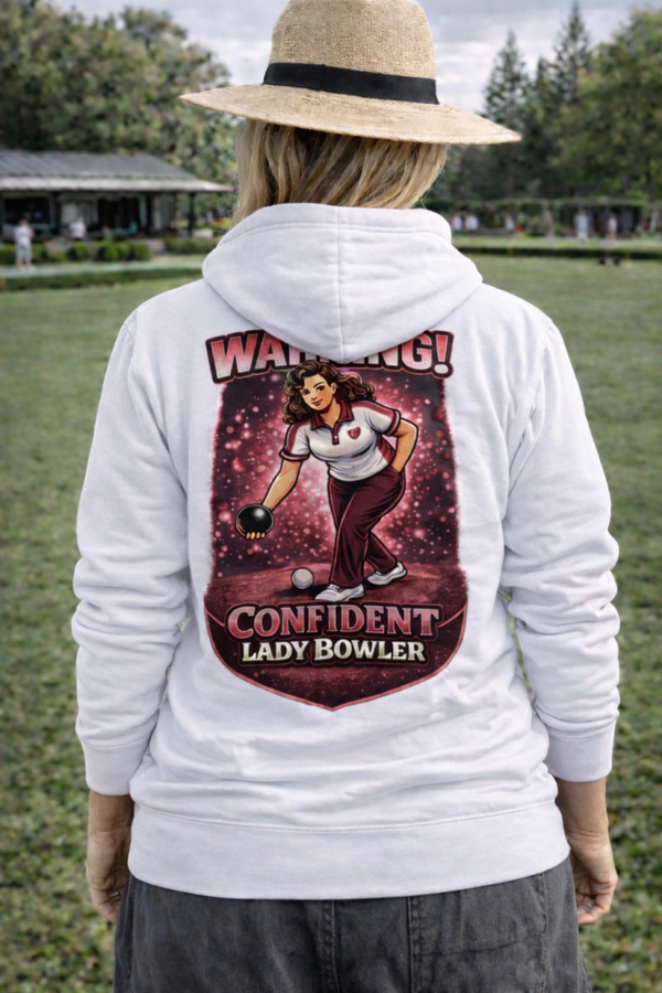 Warning Confident Lady Bowler - Hoodie