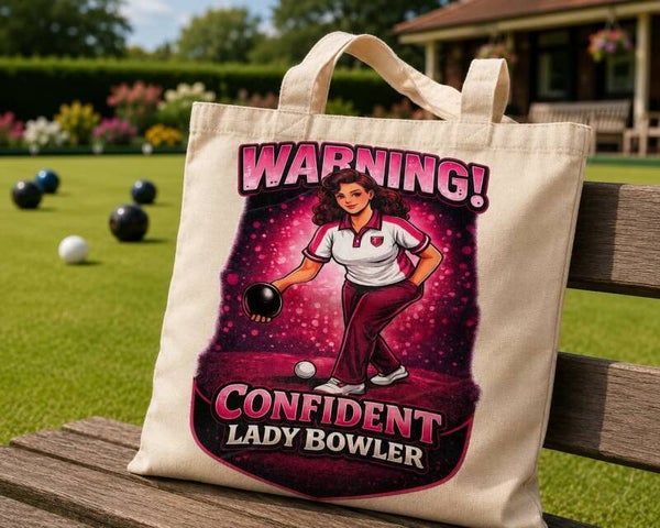 Warning Confident Lady Bowler - Tote Bag