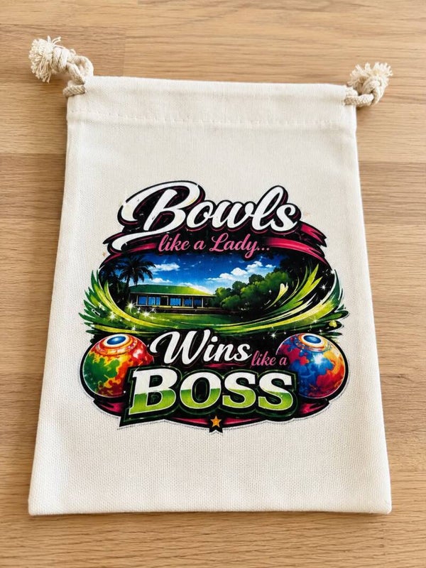 Bowls Like A Lady - Drawstring Bag