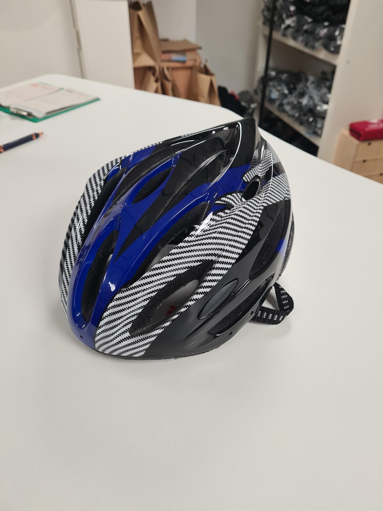 Sale Basic fietshelm blauw maat L