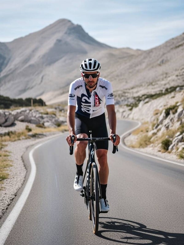 Sale wielershirt wit demo model