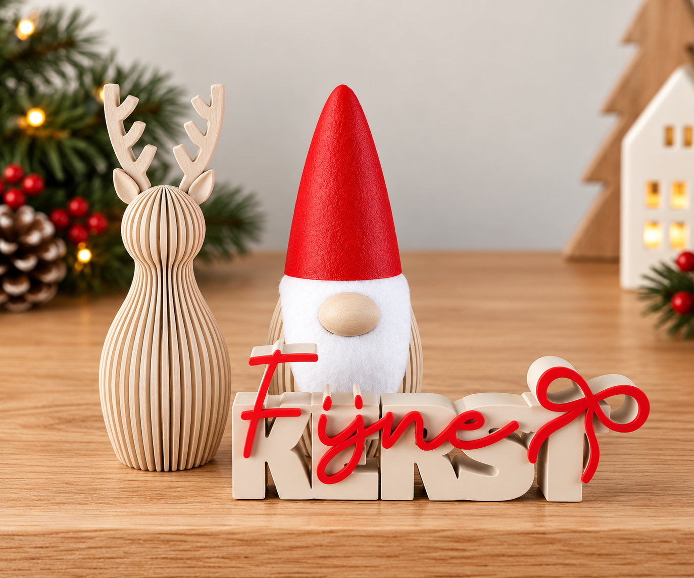 Kerstdecoratie set rood