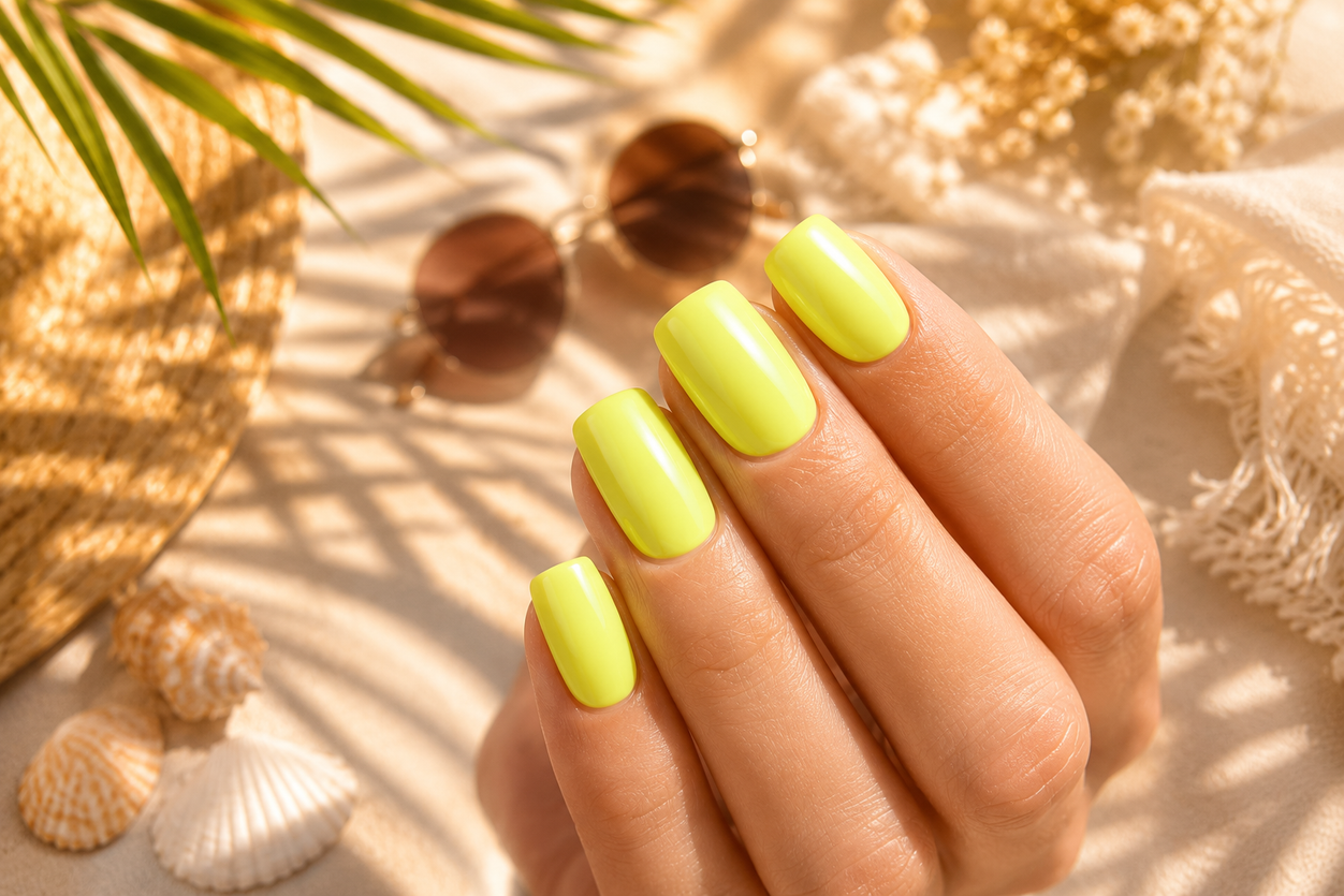 Zomerse gele nagels