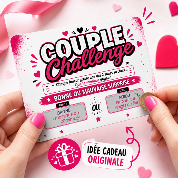 Couple Challenge – Carte à gratter personnalisée | Jeu romantique pour couple | Cadeau Saint-Valentin, Anniversaire