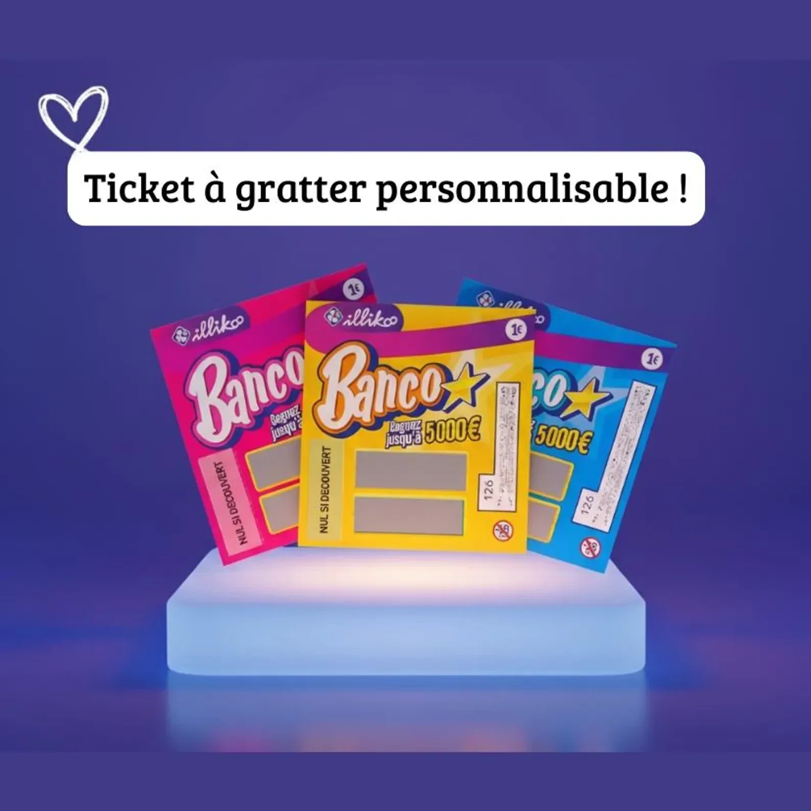 Ticket à gratter message personnalisé imitation Banco
