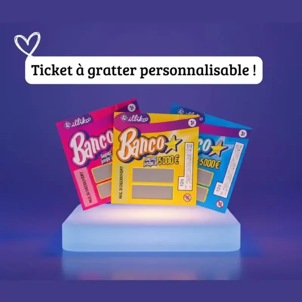 Ticket à gratter message personnalisé imitation Banco