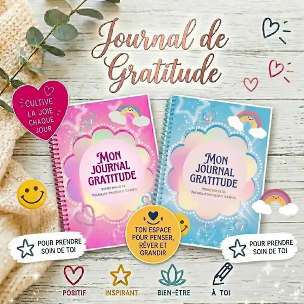 Mon journal de gratitude pour enfants - Livret pour avoir confiance en soi