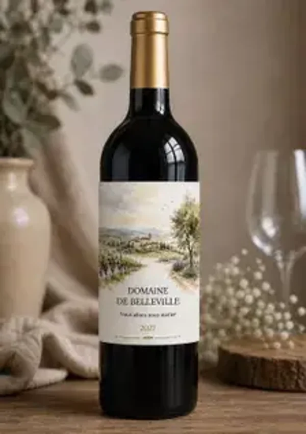 Étiquette Aquarelle Personnalisée pour Bouteille de Vin, Champagne ou Spiritueux