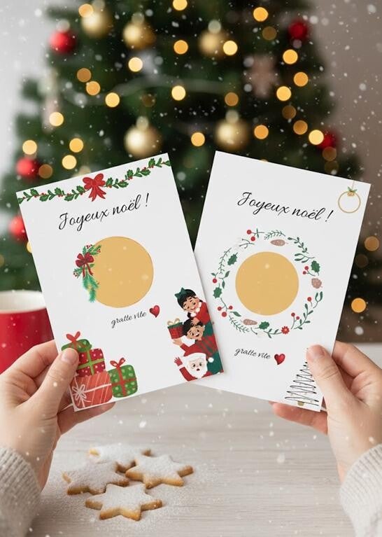 Cartes à Gratter Noël - annonce cadeau - surprise - annonce grossesse - personnalisable