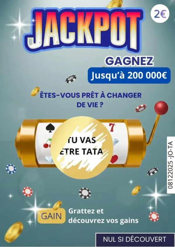 Ticket à gratter message personnalisable Jackpot - Annonce grossesse - Annonce originale