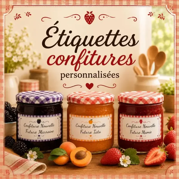 Étiquette de confiture personnalisée – Annonce grossesse originale