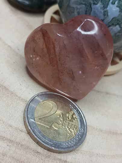 Coeur quartz morango 4cm