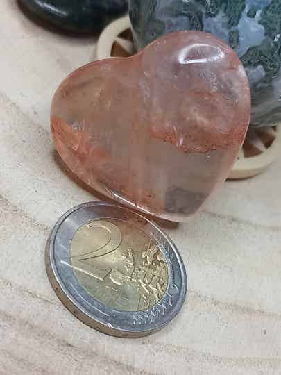 Coeur quartz morango 4cm