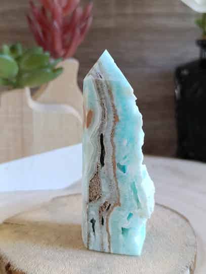 Tour semi polie ARAGONITE BLEUE AA+