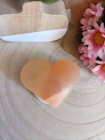 Coeur Sélénite orange 6 cm