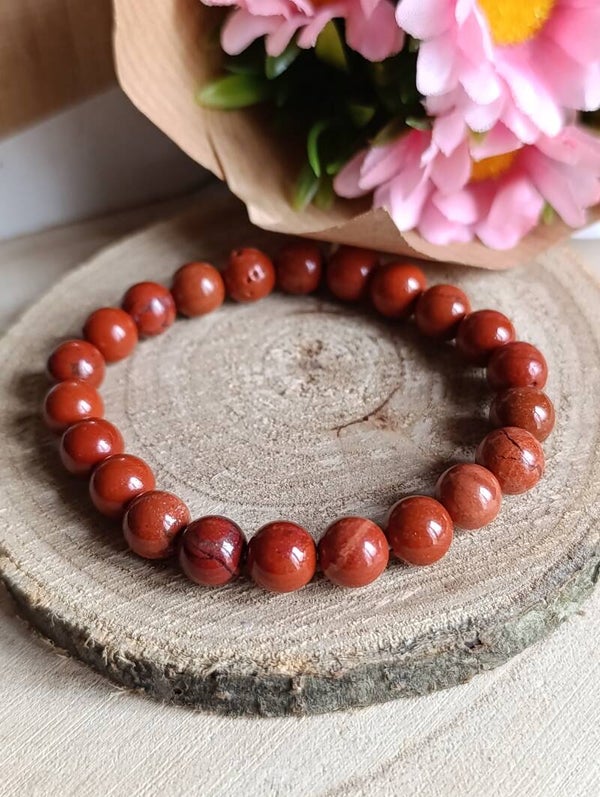 Bracelet 8mm Jaspe rouge