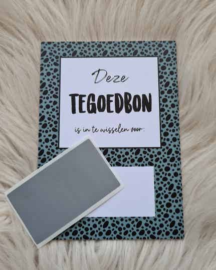 Wenskaart | Tegoedbon + kraslaagsticker - Groen | ca 10x15 cm | Per stuk
