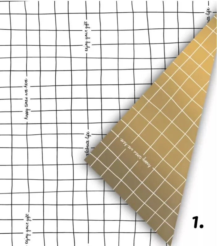 Inpakpapier | Wishing you the best - Wit/Goud | 50 cm breed - dubbelzijdig bedrukt | Per rol van 3 meter | NR. 18