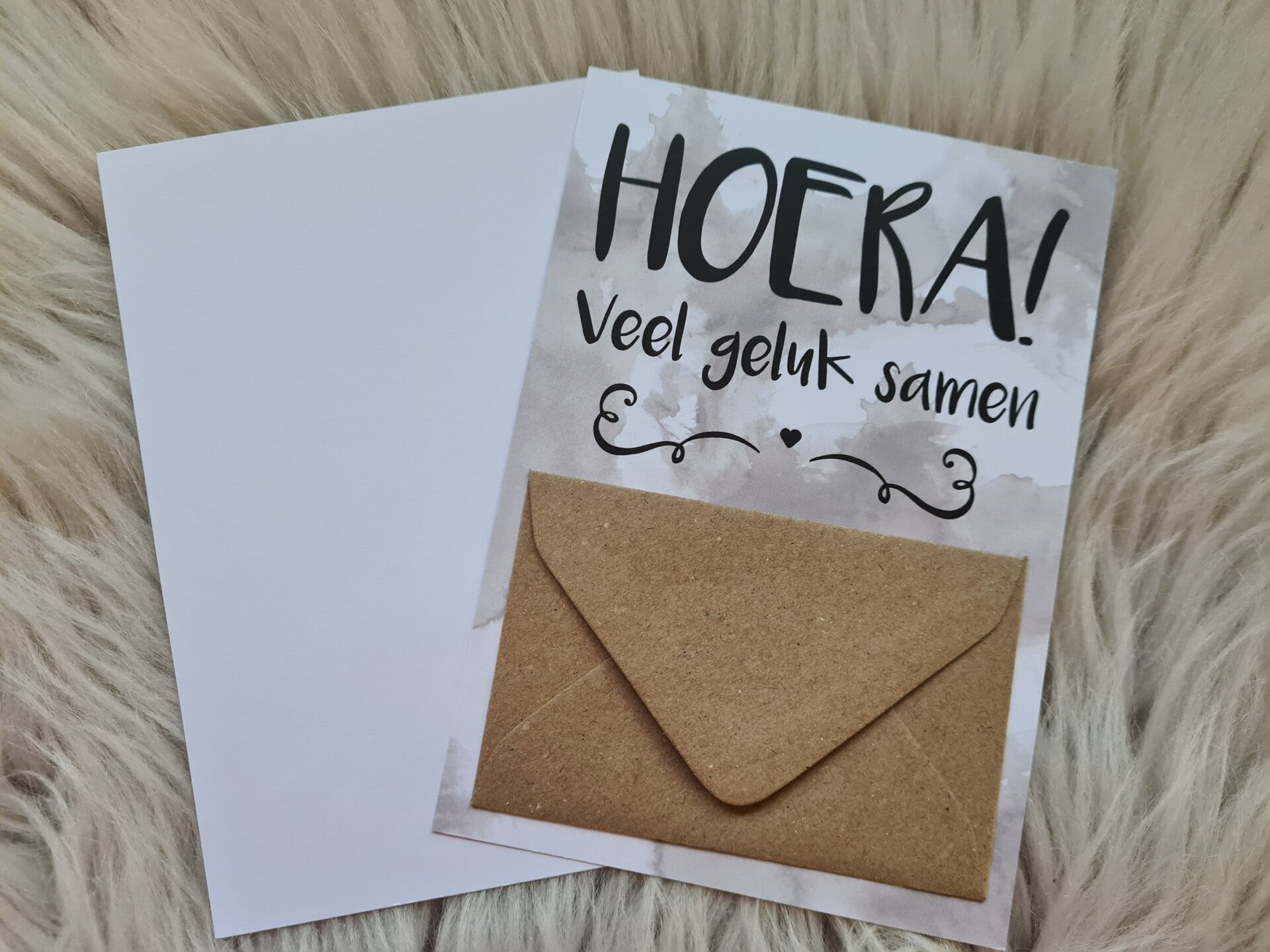 Wenskaart | Hoera Veel geluk samen - Geldkaart | 10x15 cm | Per stuk