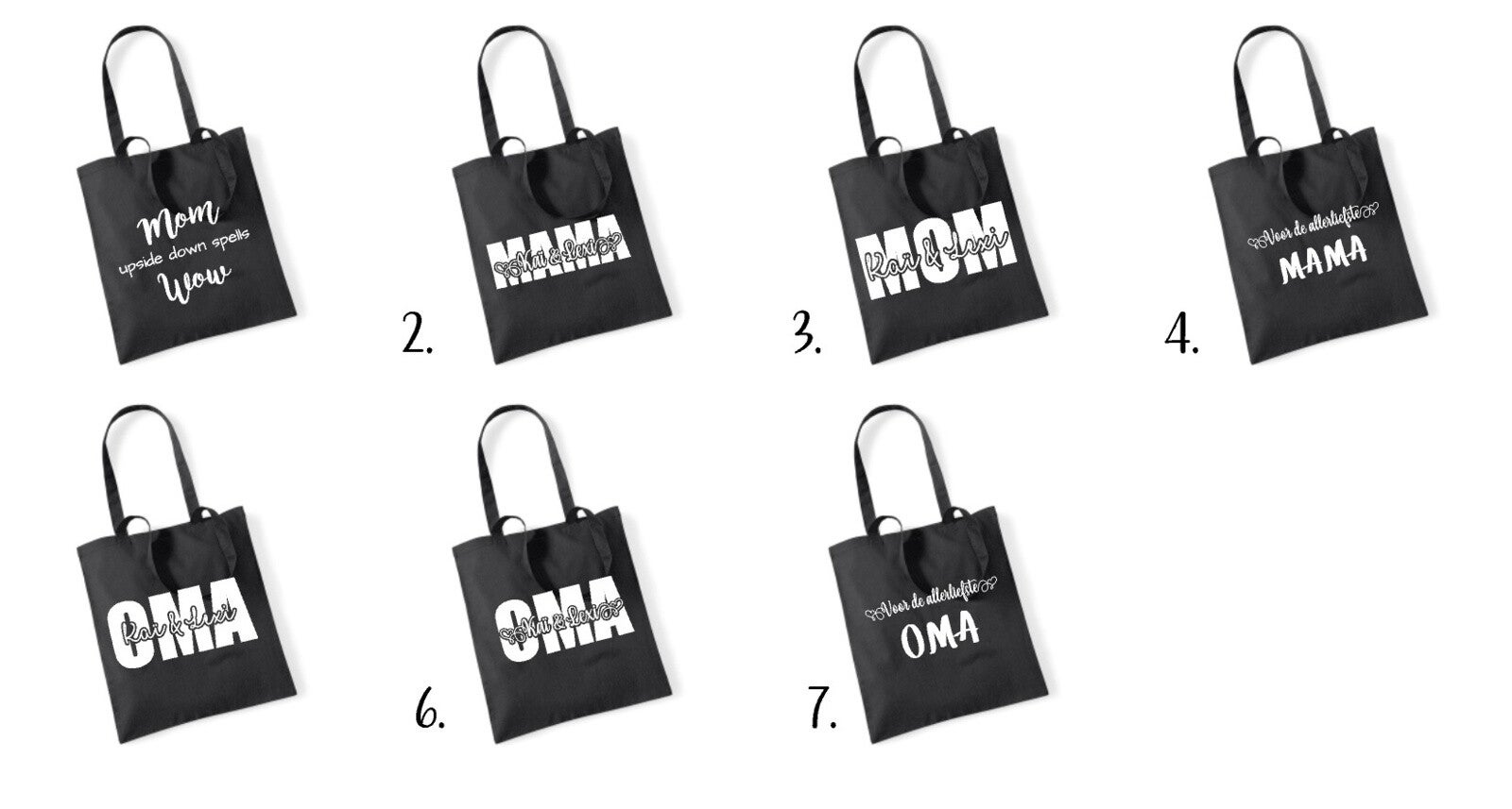Katoenen tas | 40x38 | Zwart | Tekst naar keuze