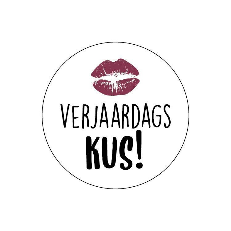 Sticker | Verjaardagskus | 4 cm | Per 10 stuks