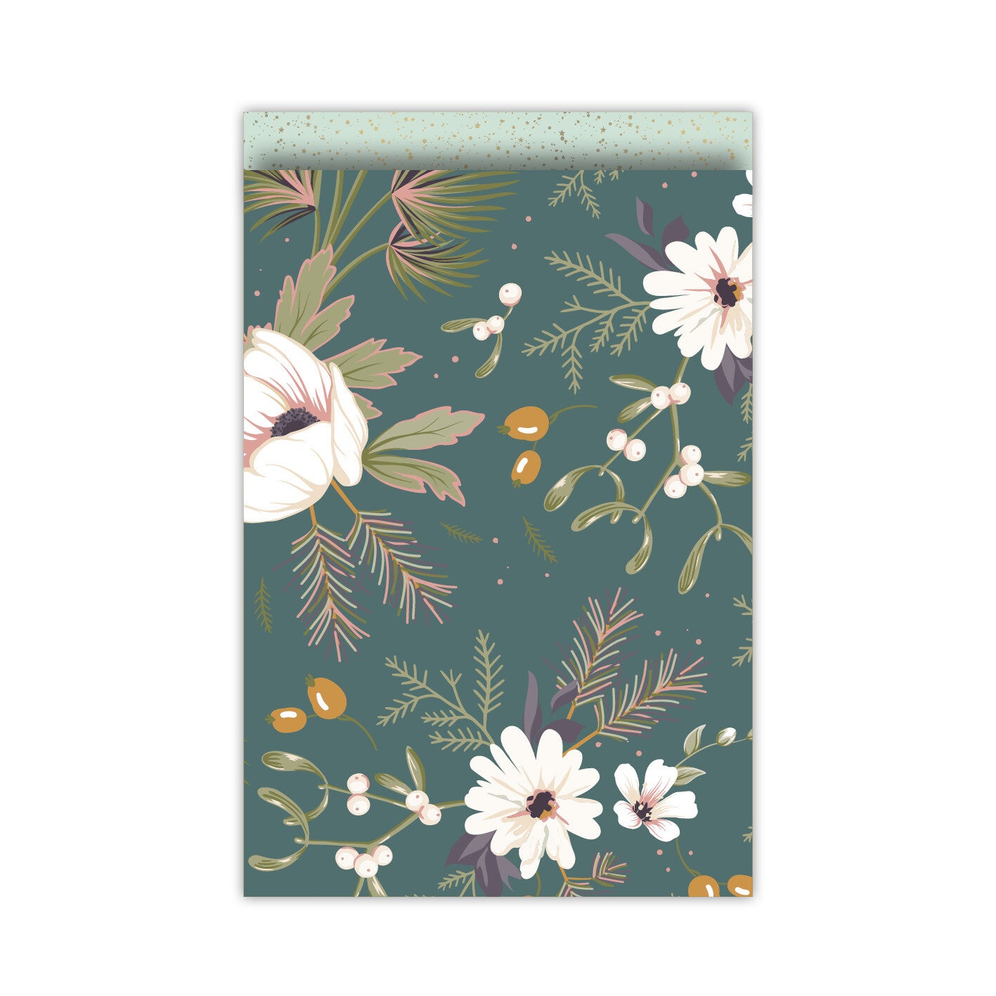 Cadeauzakje | Vintage Christmas - Groen | 17x25 cm