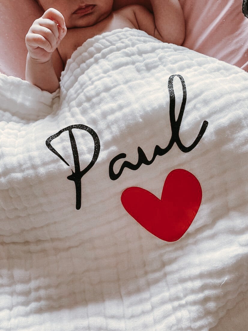 ✨ Couverture en gaze de coton personnalisée ✨