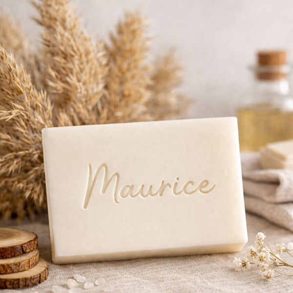 Grote zeepbar strak in effen kleur inclusief bedrukking