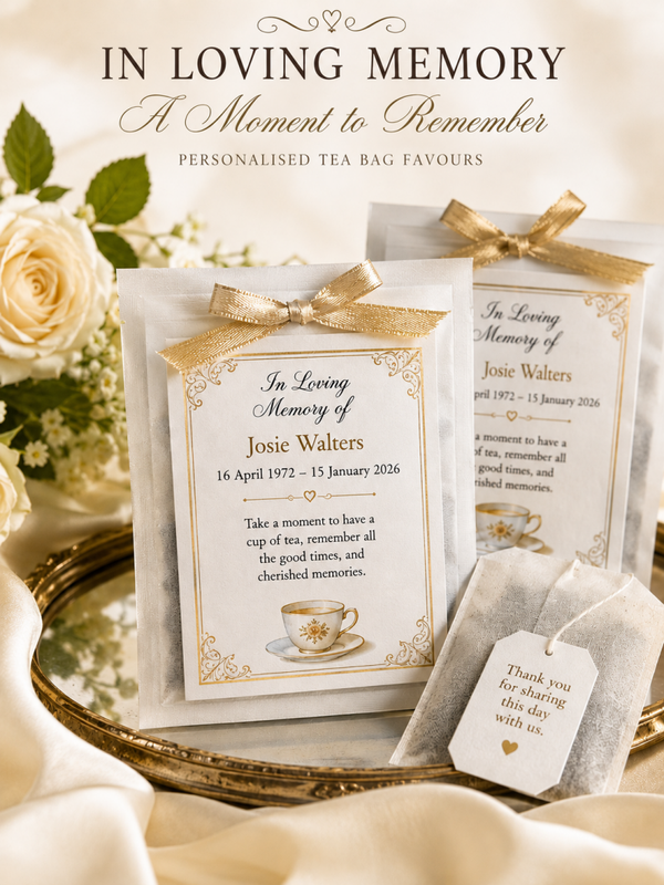Personalised Tea Bag Favours - Per 50