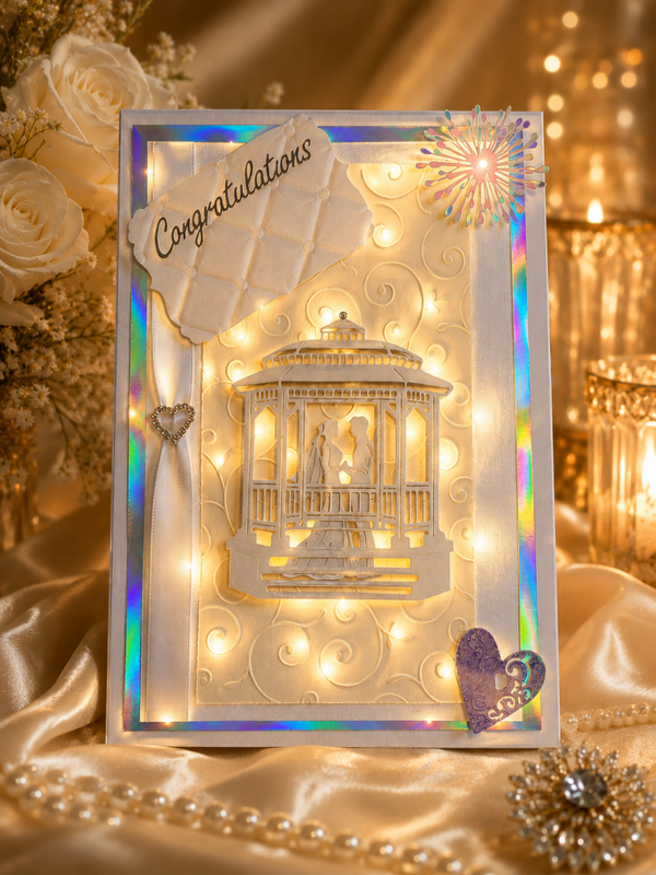 Luxury Handmade Personalised Pergola Wedding Card - Each