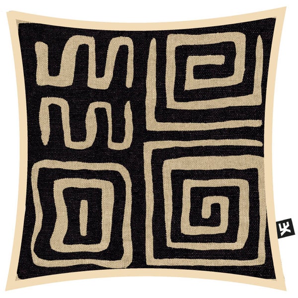 SIERKUSSEN FAUX KUBA TERRI | BEIGE ZWART | CANVAS