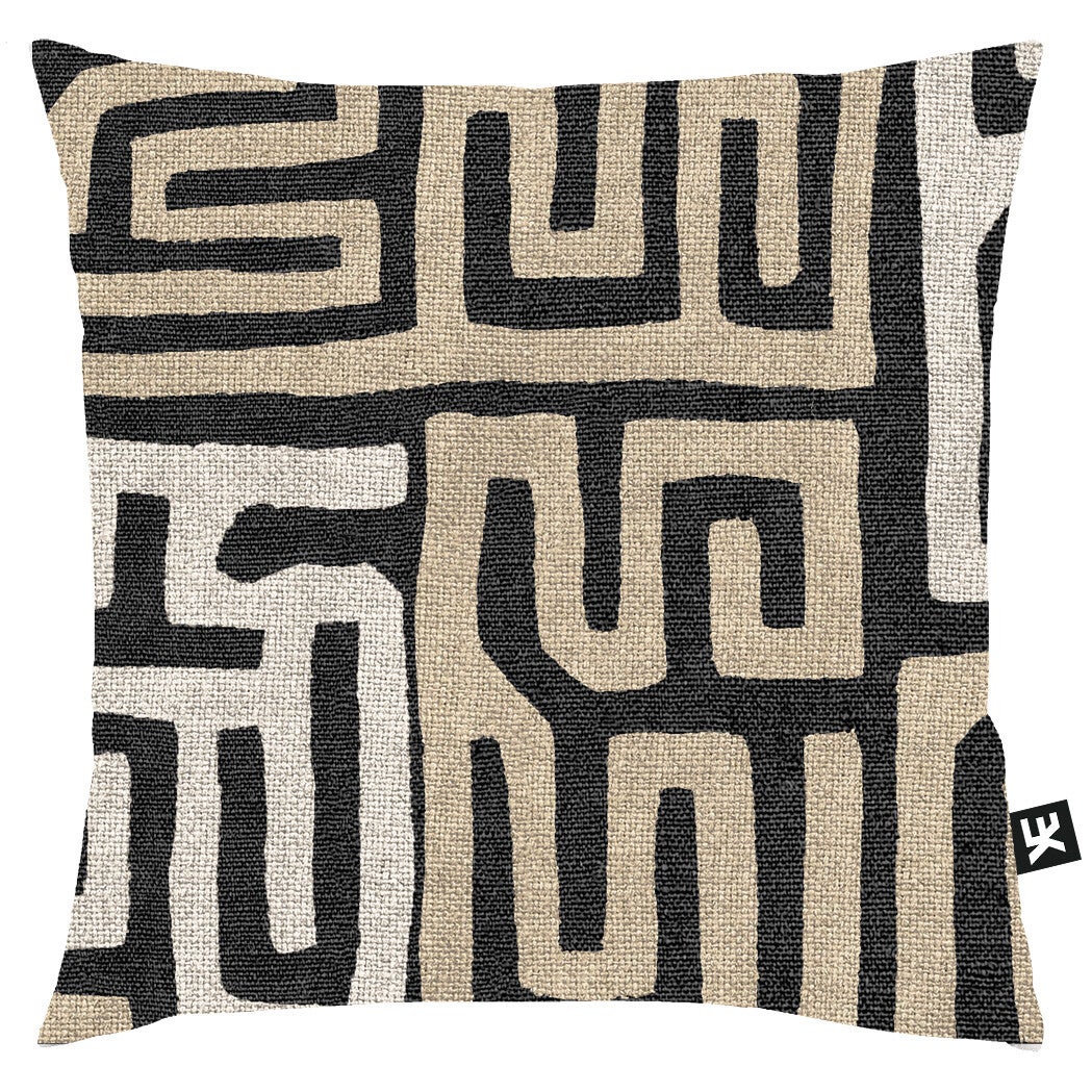 SIERKUSSEN FAUX KUBA TURI | BEIGE ZWART | CANVAS