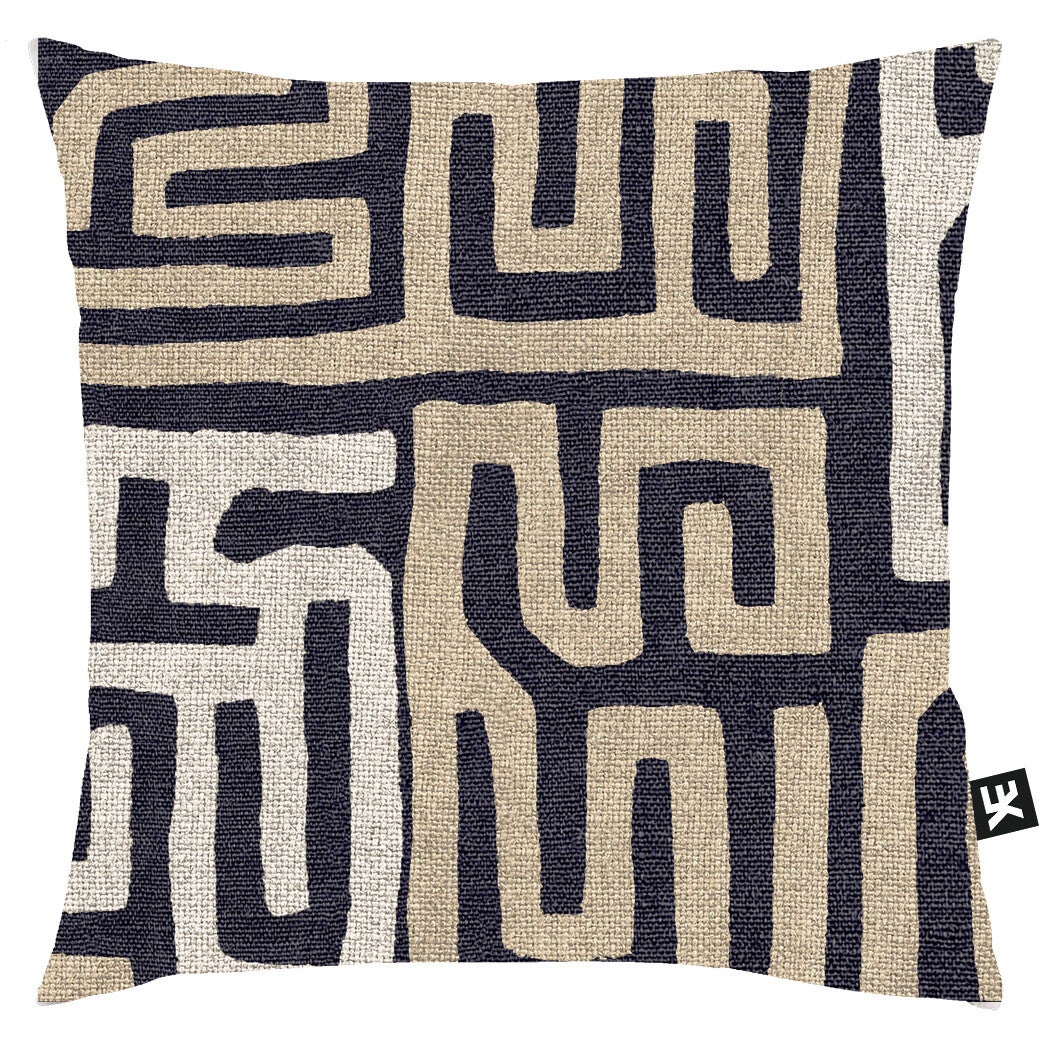 SIERKUSSEN FAUX KUBA TURI | BEIGE ZWART | CANVAS