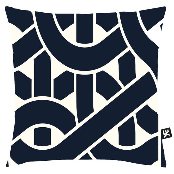 SIERKUSSEN AVILA |  MARINE ECRU  | SOFT VELVET