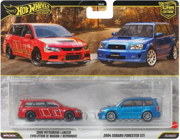 Hot Wheels Mitsubishi Lancer EVO Wagon + Subaru Forester