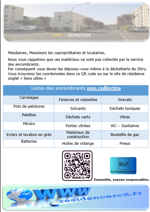 Encombrants non autorisés
