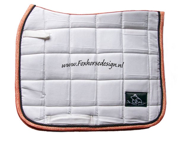 wedstrijd dekje wit/oranje/gouden glitter afwerking