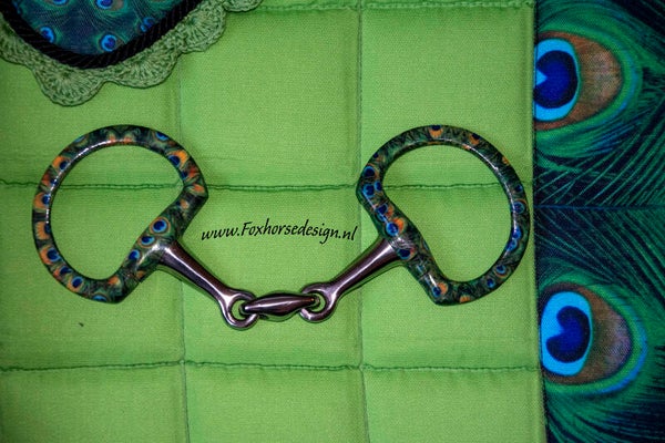 Dubbel gebroken D Bit met pauwen print