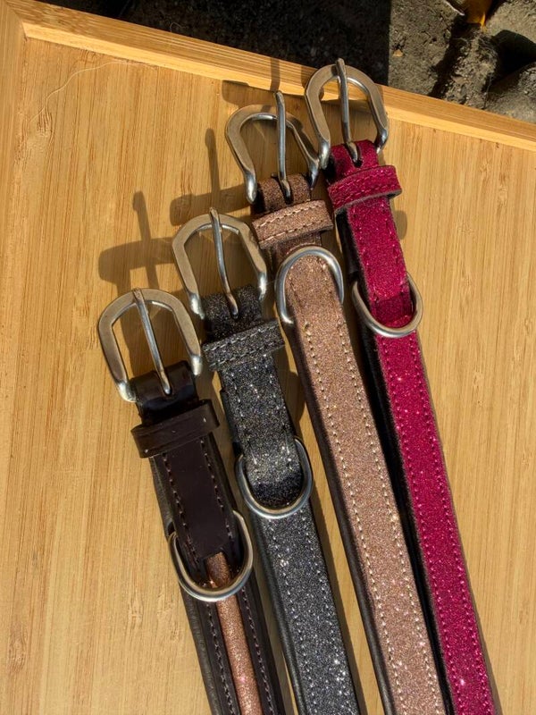 Halsband glitter fuchsia maat L