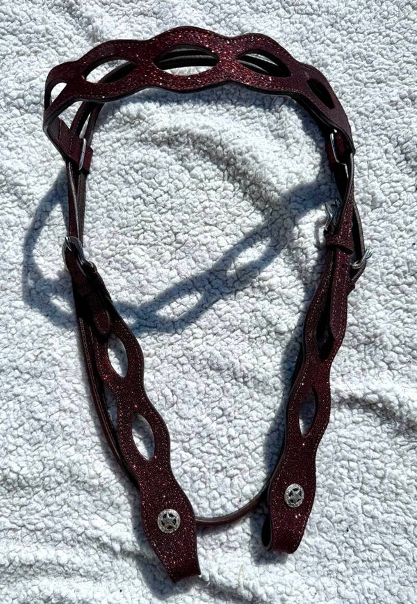 cob Western hoofdstel bordeaux