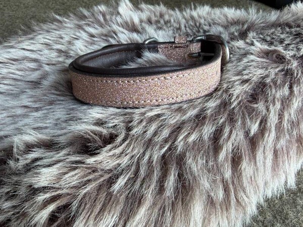 Halsband glitter Rose goud maat S