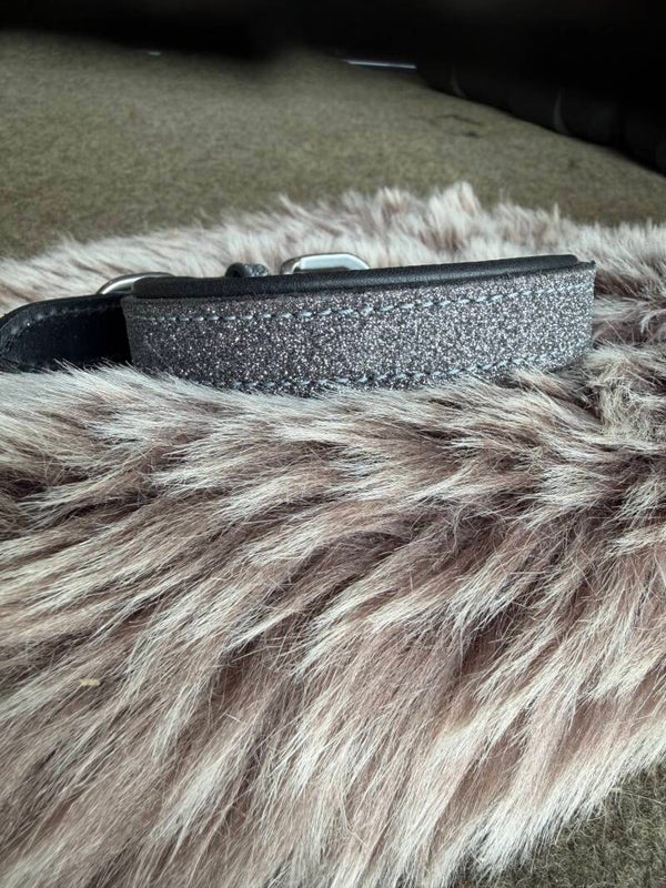 Halsband glitter grey maat L