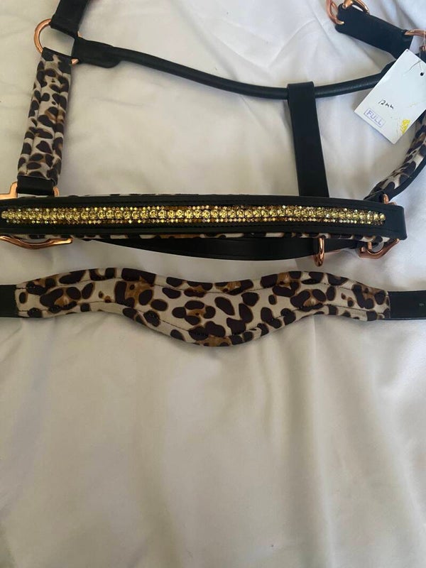 Full panter print onderlegd halster