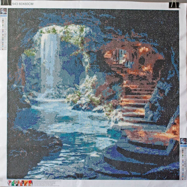 Enchanted Cave with Waterfall